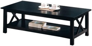 Coaster Merlot Finish Coffee Table with X Accents