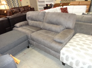 Natuzzi Silver Power Reclining Sofa