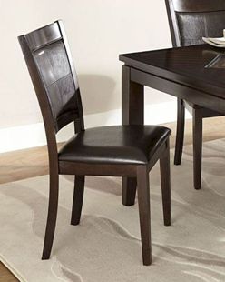 Homelegance Vincent Cappuccino & Faux Leather Side Chairs (set of 4)