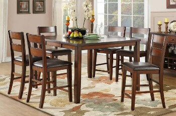 Homelegance Mantello Espresso Counter-Height Dining Set with 4 Barstools & 1 Leaf