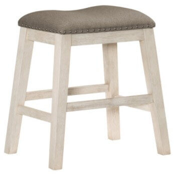 Homelegance Timbre Whitewash 24-Inch Backless Barstool with Nailhead Trim