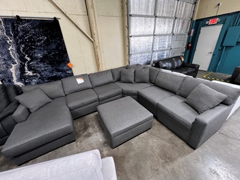 Jonathan Louis Dover Stone 6-Piece Sectional with Ottoman