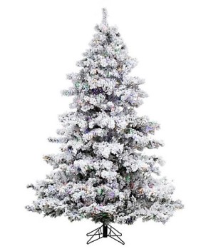 7.5-Foot Flocked Christmas Tree with LEDs