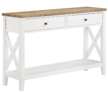 Coaster Hollis White & Brown Finish Console Table