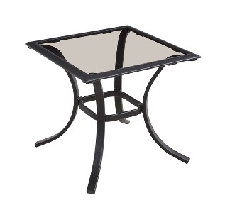 Outdoor Square End Table with Glass Top