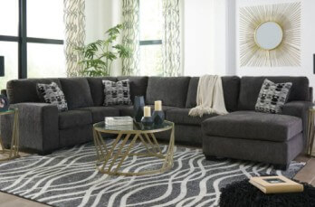 Ashley Balley Smoke 3-Piece Sectional with Right-Hand Chaise (blemished)