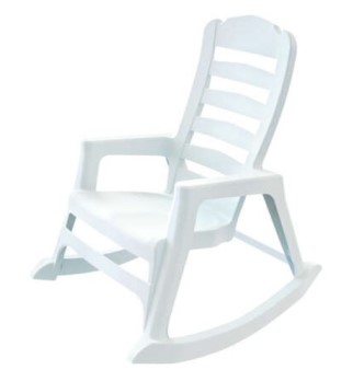 White Plastic Adirondack Rocking Chair