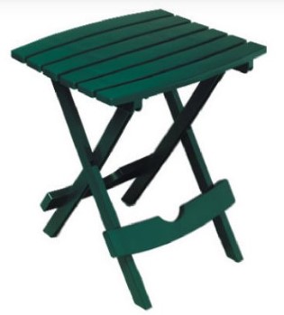 Hunter Green Resin Folding Table with Rounded Corners