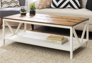 Stanley Ranger White with Barnwood Finish Coffee Table