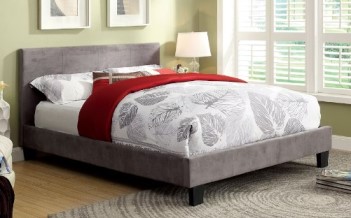 Furniture of America Silver Fabric Cal King Bed