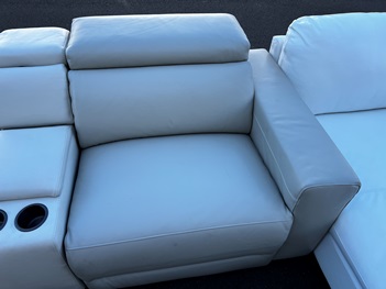 Silver Leather One-Arm Recliner