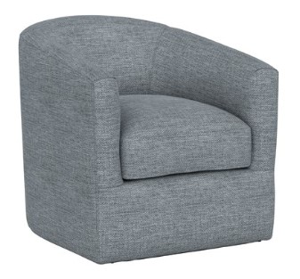 Emerald Dark Grey Fabric Swivel Chair