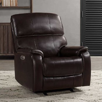 Barcalounger Columbia Dark Brown Leather Dual Power Recliner (blemished)