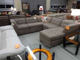 Jonathan Louis Beige Tufted 5-Piece Sectional with Chaise