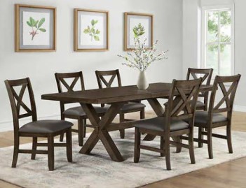 Blakely Espresso Finish Dining Set with 6 Chairs (blemished)