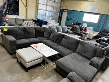 Ashley Balley Smoke 3-Piece Sectional with Right-Hand Chaise