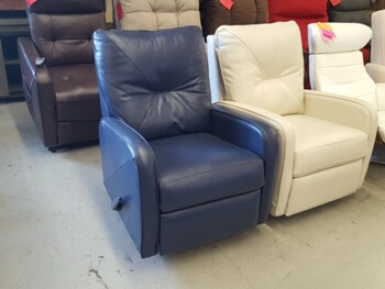 Great Leisure Valencia Sapphire Blue Leather Recliner (blemished)