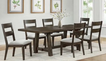 Brinley Cappuccino Finish Dining Set with 6 Chairs