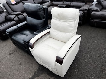 Jason Furniture Canmore Ivory Leather Power Recliner (blemished)