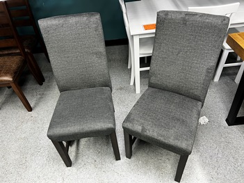 Charcoal Fabric Squared-Back Side Chairs (set of 2)
