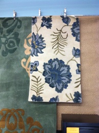 Blue, Sage & Ivory Floral Area Rug 2-6 x 4-6