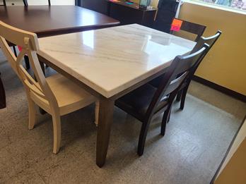 Modus Emily White Marble Top Rectangular Dining Table (blemish)