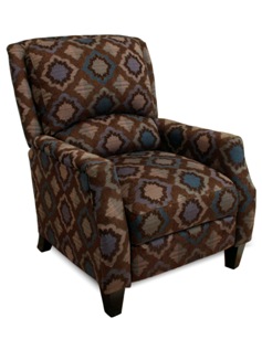 Franklin Chocolate Beige & Teal Upholstered Recliner