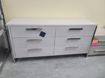 Stratum Light Grey Dresser with Chrome Accents (blemished)