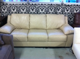 Natuzzi Blair Pearl Italian Leather Sofa