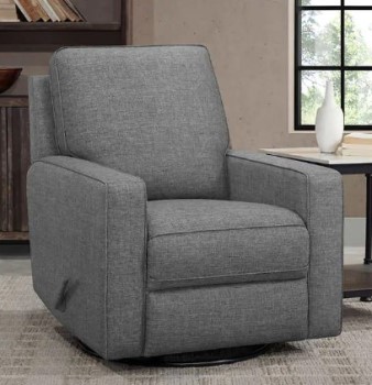 Living Style Maine Grey Fabric Swivel Recliner (blemished)