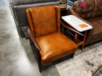 Marseille Rich Brown Leather Accent Chair