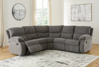 Ashley Morrison Charcoal Fabric 2-Piece Reclining Sectional