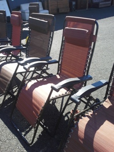 Orange Zero-Gravity Outdoor Recliner