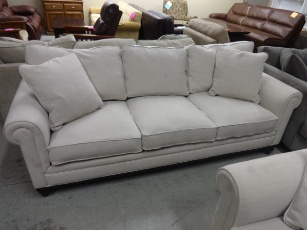 Jonathan Louis Martha Stewart White Sofa with Down-Wrapped Cushions
