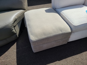 Ruston Light Beige Fabric Ottoman