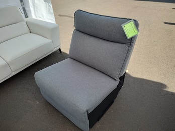 Silver Fabric Armless Chair