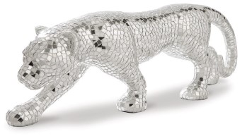 Silver Glam Panther Decor