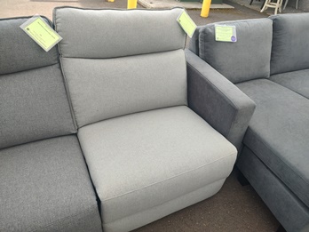 Silver Fabric Armless Power Recliner