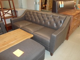 Claudia Silver Italian Leather Sofa