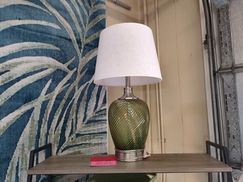 Stylecraft Oceanside Green Swirl Glass Table Lamp