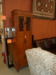 Antique Oak 6-Door Storage Cabinet