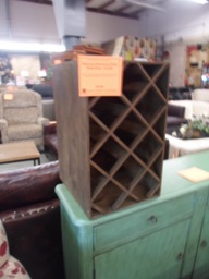 Distressed Hardwood Wine Bottle Rack