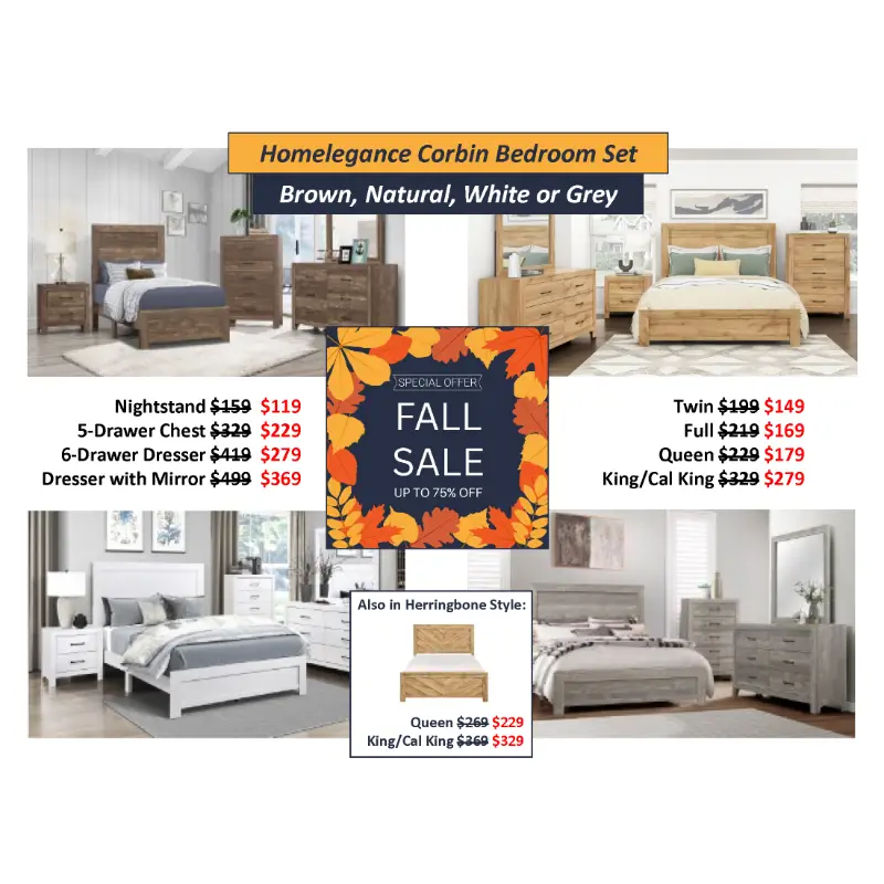 Corbin Bedroom Set Sale
