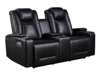 Porter Optimus Power Reclining Loveseat with Power Headrests & Center Console