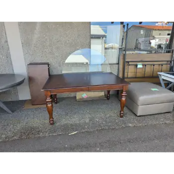 Daria Cherry Finish Rectangular Dining Table with 2 Leaves (blemished)