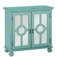 Homelegance Teal Console Cabinet with Mirrored Door Accents