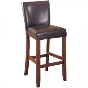 Coaster 29-Inch Dark Brown Faux Leather Barstools with Contoured Backs (set of 2)