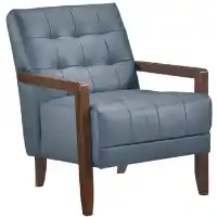 Homelegance Crafton Blue Top Grain Leather Accent Chair