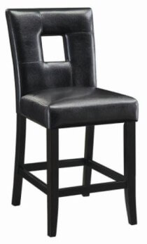 Coaster Black Faux Leather Barstool with Cut-Out Back Accents