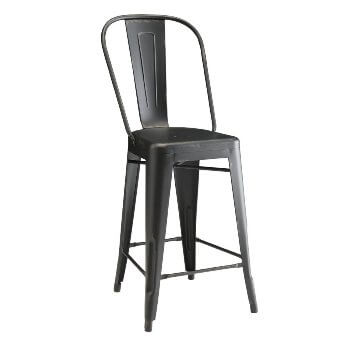 Coaster 24-Inch Distressed Black Metal Barstools (set of 2)